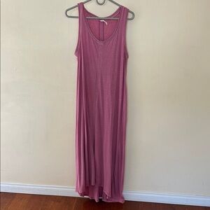 Anthropologie Mauve-Pink Tank Maxi Dress